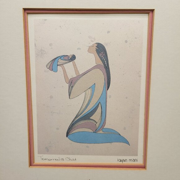 Tomorrows Child Print by Maxine Noel Indigenous Sioux Artist 14 x 11 Matted - Picture 2 of 6